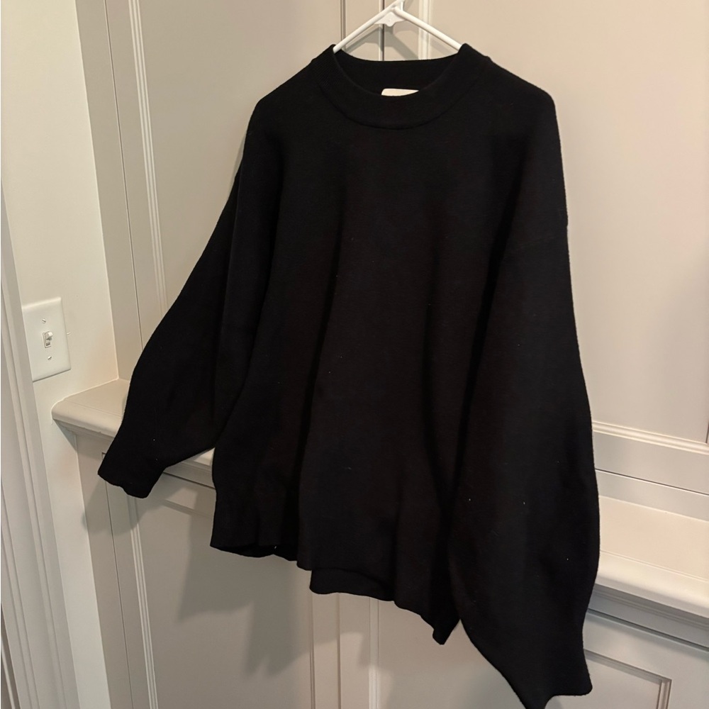 Classic Black Crewneck Sweater - Women's Cozy Pullover